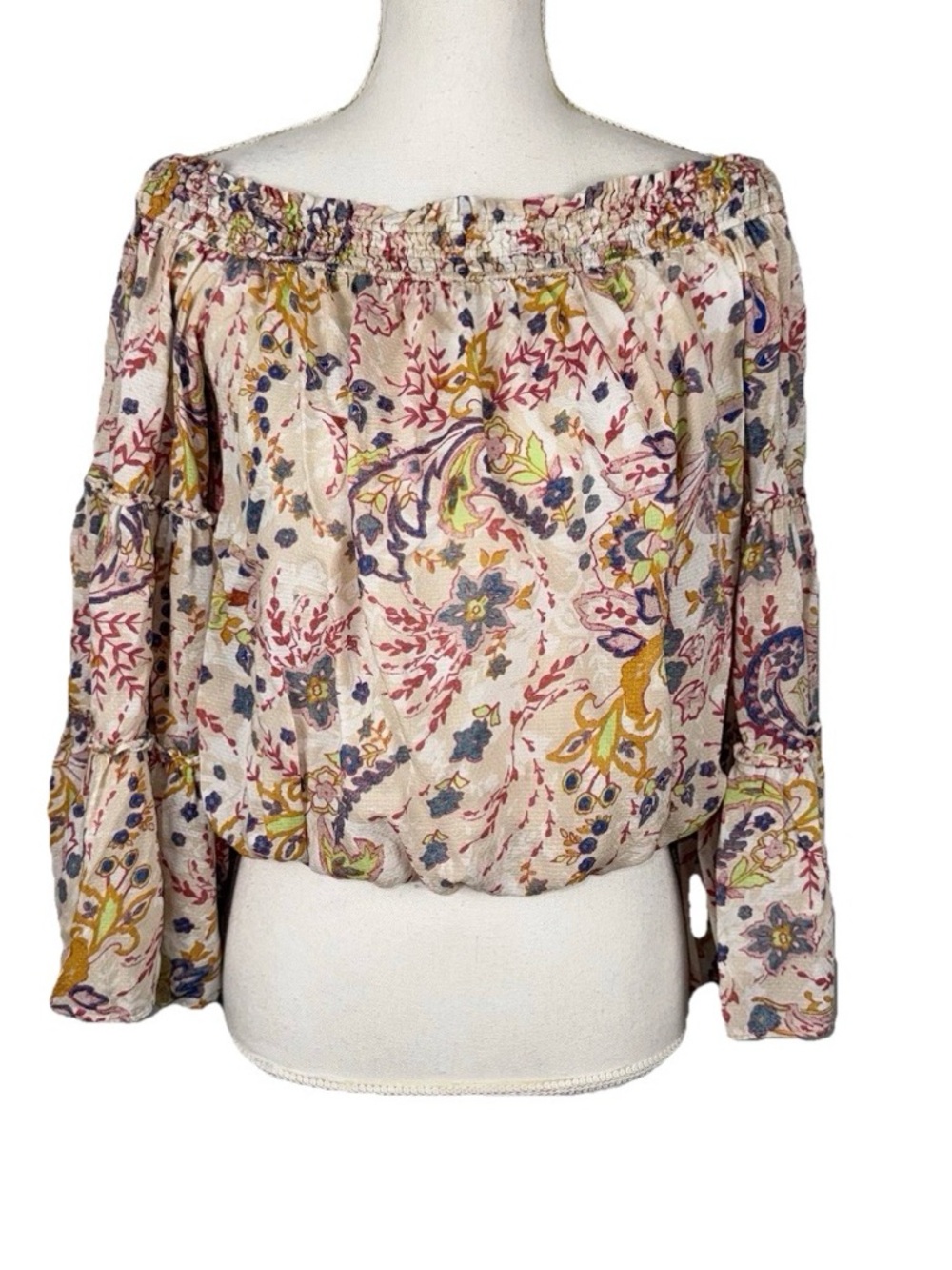Free People Small Free Spirit Off The Shoulder  Floral‎ Print Top Bohemian Chic